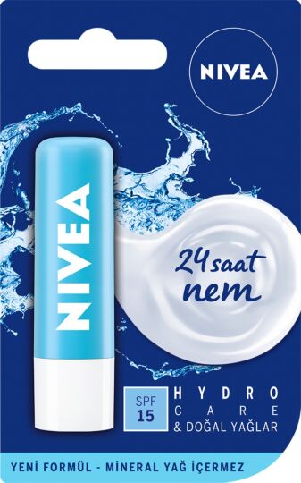 NIVEA Hydro Care Dudak Bakım Kremi (4,8gr), 24 Saat Nem, Aloe Vera, Saf Su ve Doğal Yağlar, SPF 15, - 2