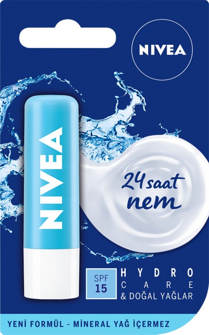 NIVEA Hydro Care Dudak Bakım Kremi (4,8gr), 24 Saat Nem, Aloe Vera, Saf Su ve Doğal Yağlar, SPF 15, - 2