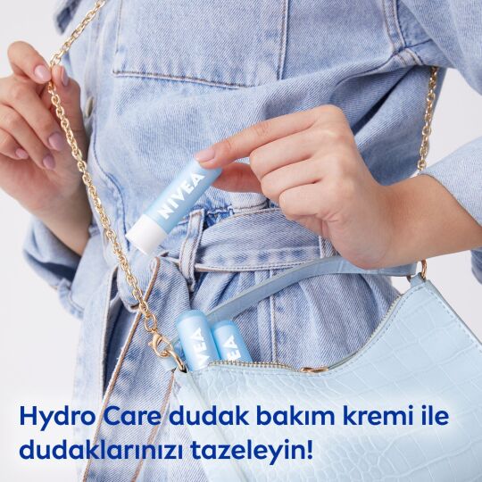 NIVEA Hydro Care Dudak Bakım Kremi (4,8gr), 24 Saat Nem, Aloe Vera, Saf Su ve Doğal Yağlar, SPF 15, - 6