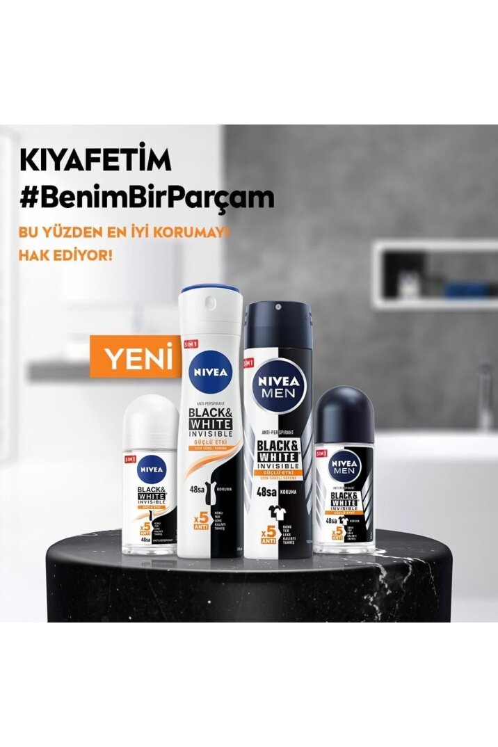 Nivea Kadın Roll-on Black & White Invisible Güçlü Etki 50 ml - 7