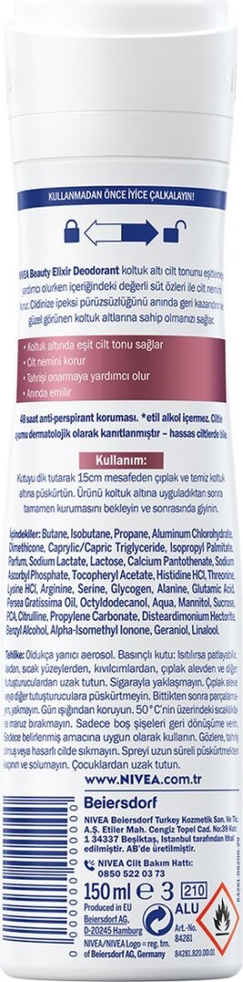 Nivea Kadın Sprey Deodorant Beauty Elixir Sensitive Flower,48 Saat Anti-perspirant Koruma 150ml - 2