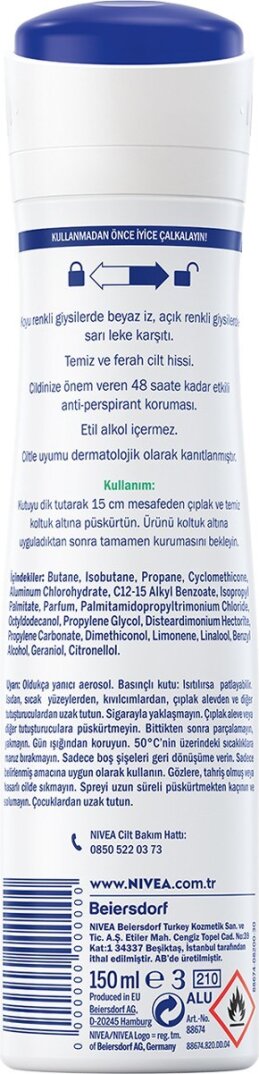 Nivea Kadın Sprey Deodorant Black&White Invisible Fresh, 48 Saat Anti-perspirant Koruma,150ml - 5