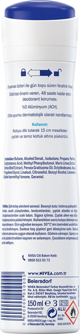 NIVEA Kadın Sprey Deodorant Fresh Natural 150ml Ter ve Ter Kokusuna Karşı 48 Saat Deodorant Koruması - 2