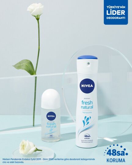 NIVEA Kadın Sprey Deodorant Fresh Natural 150ml Ter ve Ter Kokusuna Karşı 48 Saat Deodorant Koruması - 5