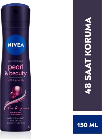 NIVEA Kadın Sprey Deodorant Pearl&Beauty Fine Fragrance,48 Saat Anti-perspirant Koruma 150ml