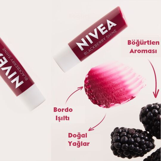 Nivea Lıp Balm Ruj & Böğürtlen Aromalı Dudak Koruyucu 4,8gr - 5