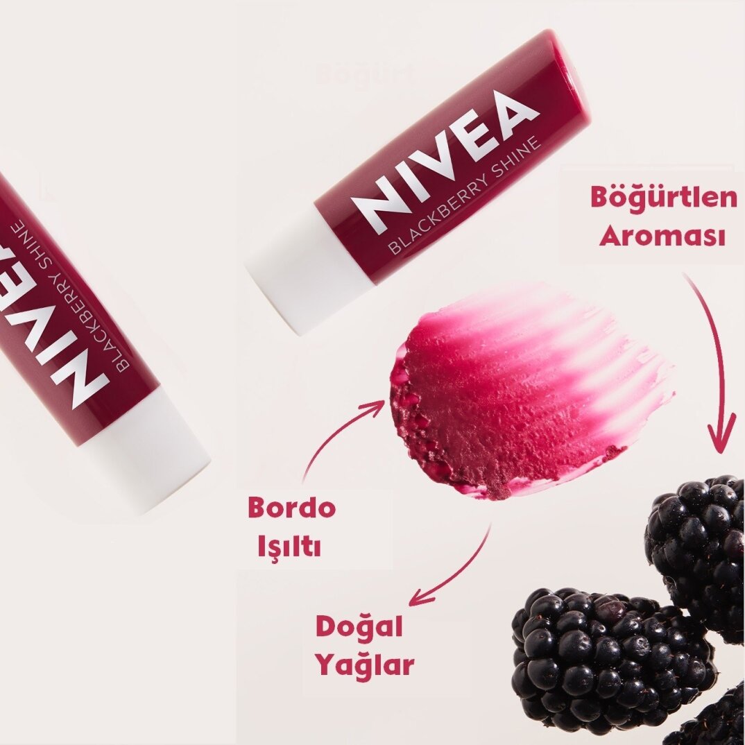 Nivea Lıp Balm Ruj & Böğürtlen Aromalı Dudak Koruyucu 4,8gr - 5