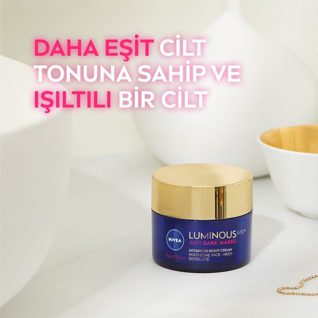 Nivea Luminous630 Leke Karşıtı Gece Yüz Bakım Kremi 50ml,Hyaluronik Asit, Tüm Cilt Tipleri - 4