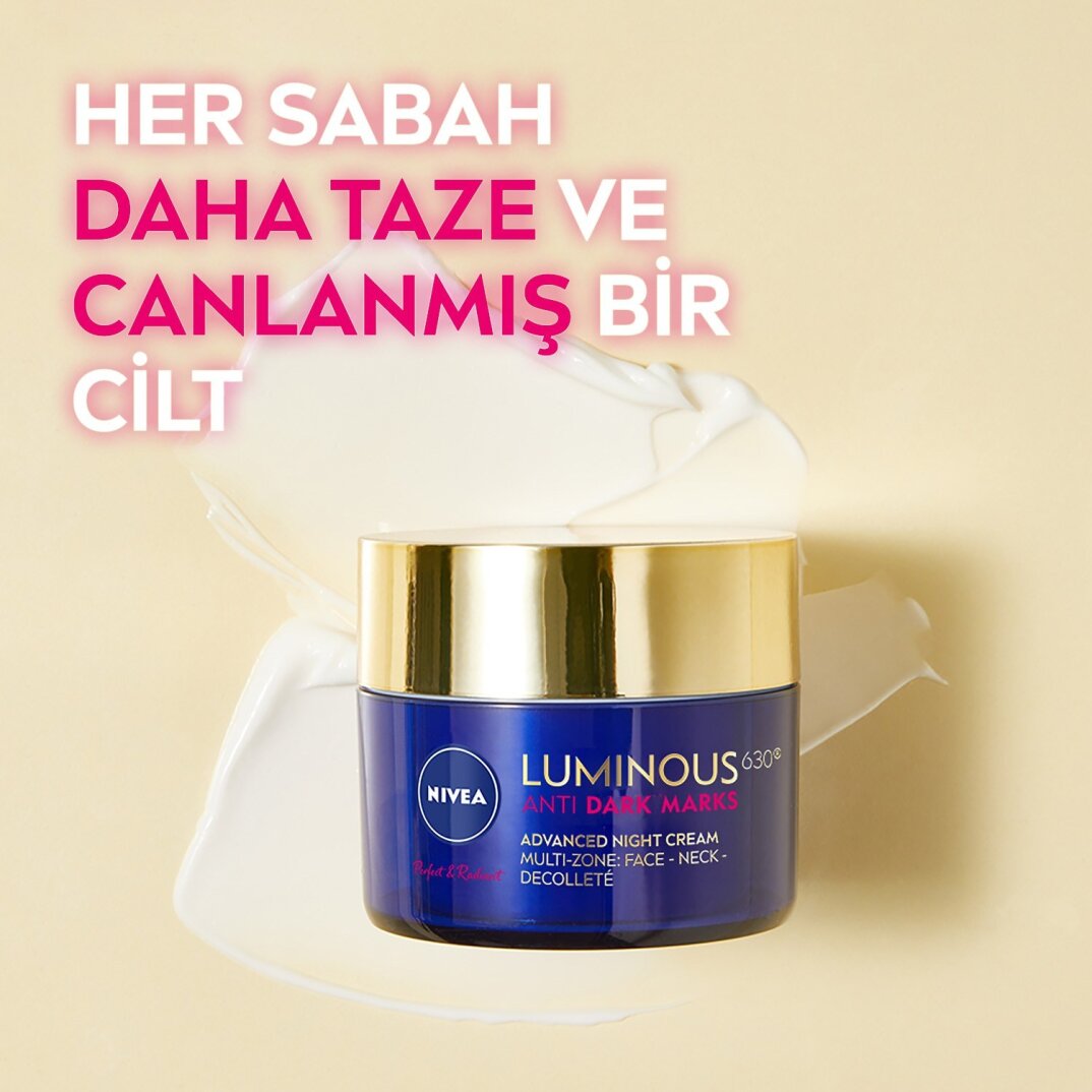 Nivea Luminous630 Leke Karşıtı Gece Yüz Bakım Kremi 50ml,Hyaluronik Asit, Tüm Cilt Tipleri - 5