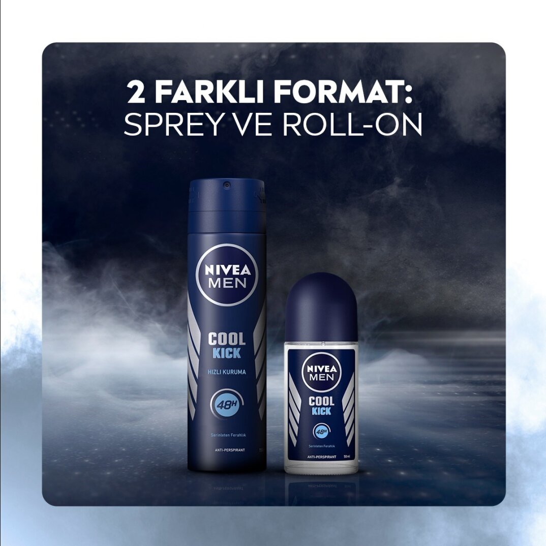 NIVEA Men Erkek Roll On Deodorant Cool Kick 48 Saat Anti-perspirant Koruma 50ml,Serinleten Ferahlık - 5