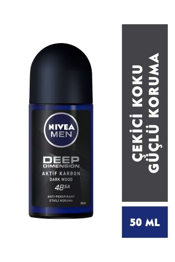 Nivea Men Erkek Roll-On Deodorant Deep Dimension 50ml,48 Saat Anti-perspirant Koruma