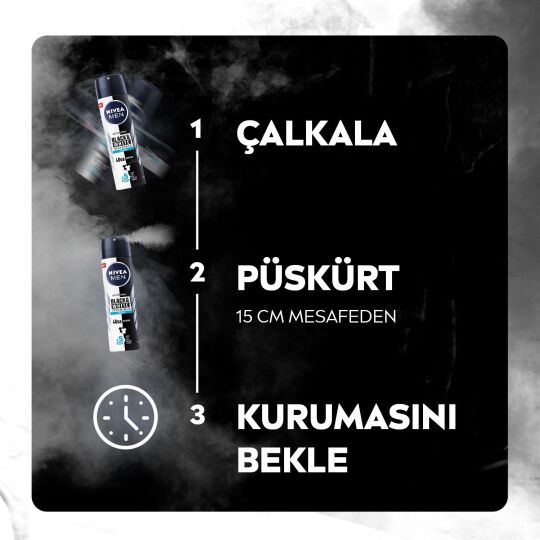 Nivea Men Erkek Sprey Deodorant Black&White Invisible Fresh 48 Saat Anti-perspirant Koruma 150ml - 5
