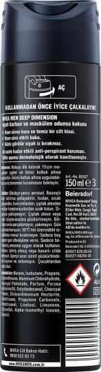 NIVEA Men Erkek Sprey Deodorant Deep Dimension 48 Saat Anti-perspirant Koruma 150ml,Erkeksi Koku - 2
