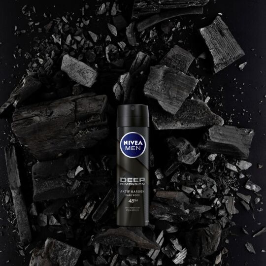 NIVEA Men Erkek Sprey Deodorant Deep Dimension 48 Saat Anti-perspirant Koruma 150ml,Erkeksi Koku - 5