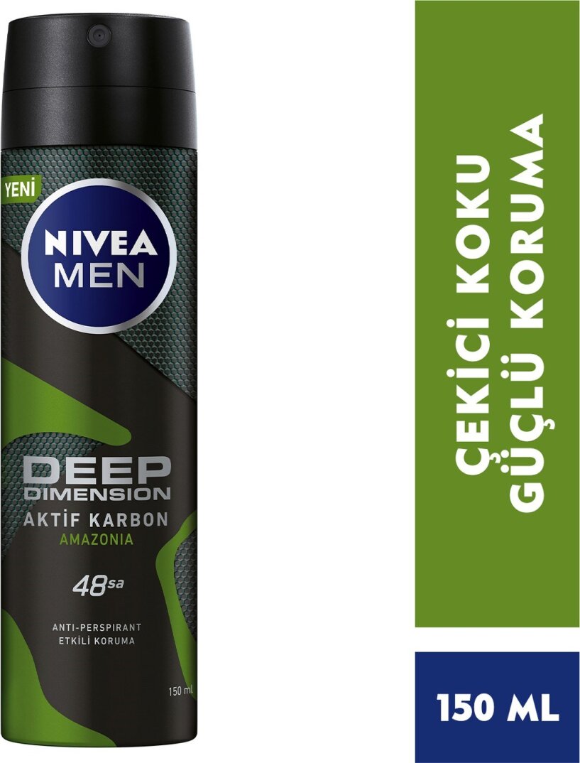 Nivea Men Erkek Sprey Deodorant Deep Dimension Amazonia 48 Saat Anti-perspirant Koruma 150ml, Çekici - 1