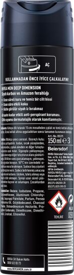 Nivea Men Erkek Sprey Deodorant Deep Dimension Amazonia 48 Saat Anti-perspirant Koruma 150ml, Çekici - 2