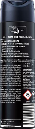 Nivea Men Erkek Sprey Deodorant Deep Dimension Espresso 48 Saat Anti-perspirant Koruma 150ml, Çekici - 2