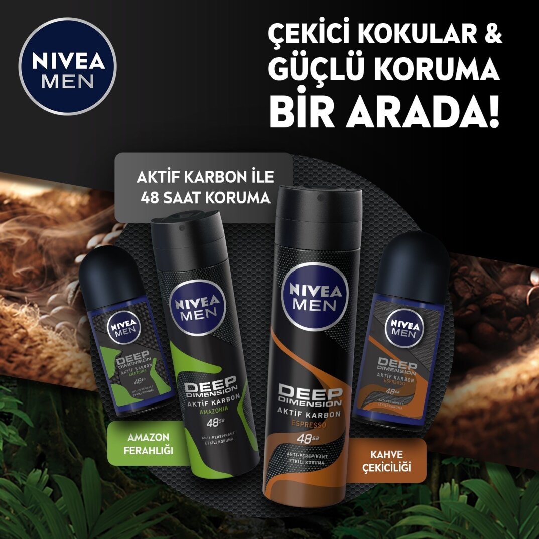 Nivea Men Erkek Sprey Deodorant Deep Dimension Espresso 48 Saat Anti-perspirant Koruma 150ml, Çekici - 7