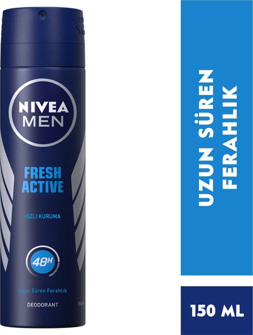 NIVEA Men Erkek Sprey Deodorant Fresh Active 48 Saat Deodorant Koruması 150ml - 1