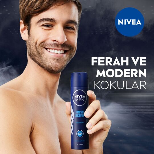 NIVEA Men Erkek Sprey Deodorant Fresh Active 48 Saat Deodorant Koruması 150ml - 3