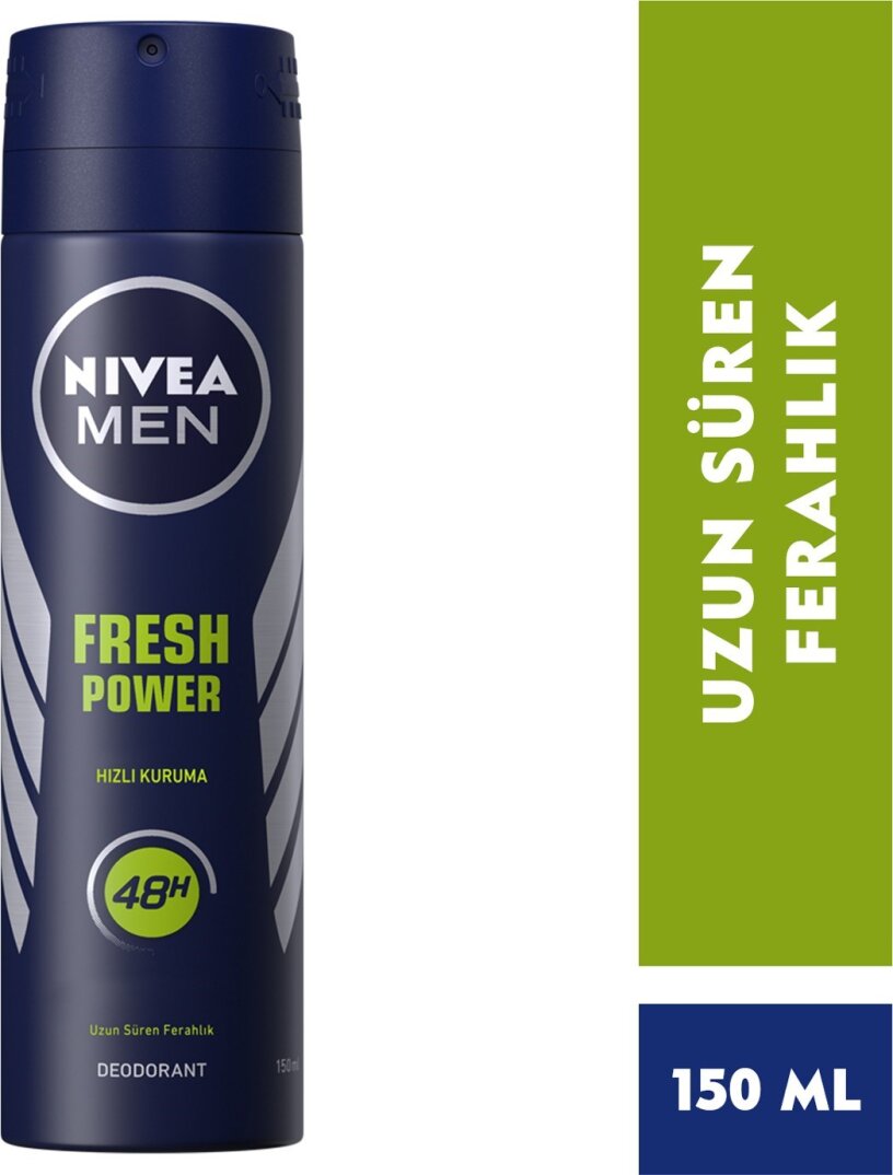 NIVEA Men Erkek Sprey Deodorant Fresh Power 150ml,Ter ve Ter Kokusuna Karşı 48 Saat Deodorant Koruması - 1
