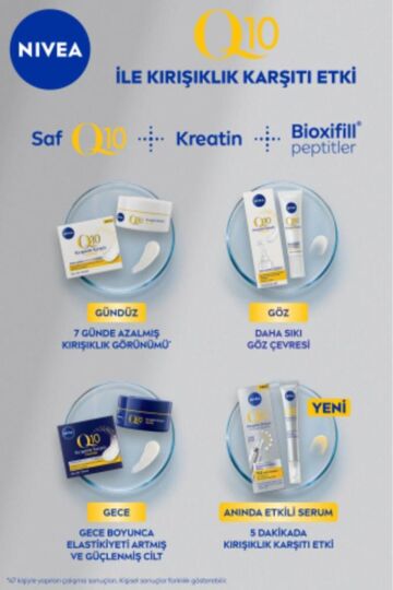 NIVEA Q10 Anında Etkili Kırışıklık Karşıtı Serum 15ml, İnce Çizgi ve Derin Kırışıklık Karşıtı - 7
