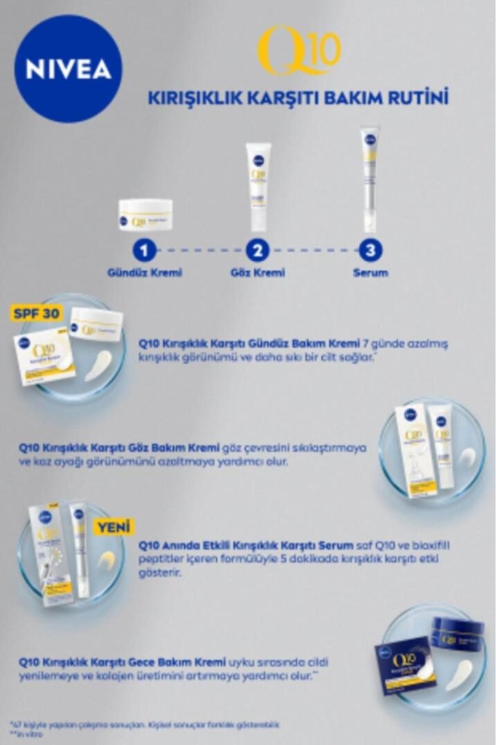 NIVEA Q10 Anında Etkili Kırışıklık Karşıtı Serum 15ml, İnce Çizgi ve Derin Kırışıklık Karşıtı - 8