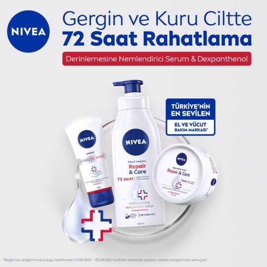 Nivea Repair & Care Vücut Losyonu 400ml,Çok Kuru Ciltler için Yoğun Bakım ve Onarıcı Vücut Losyonu,  - 3
