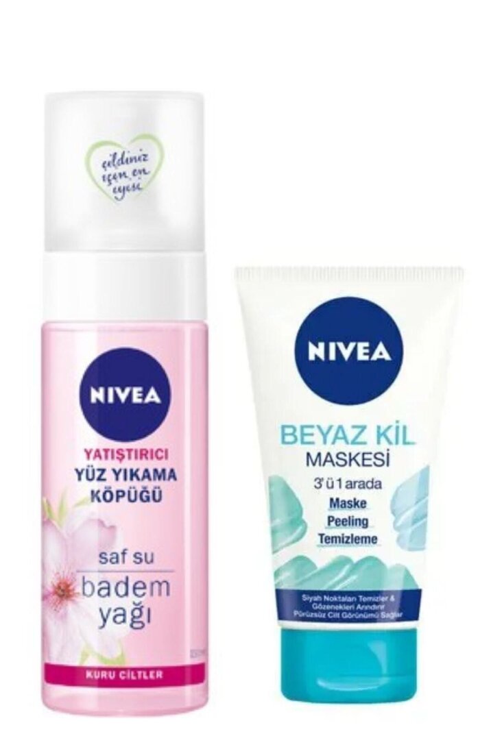 Nivea Yatıştırıcı Yüz Yıkama Köpüğü Kuru Ciltler 150 Ml & Beyaz Kil Maskesi 3'ü1 Arada Maske150 Ml - 1