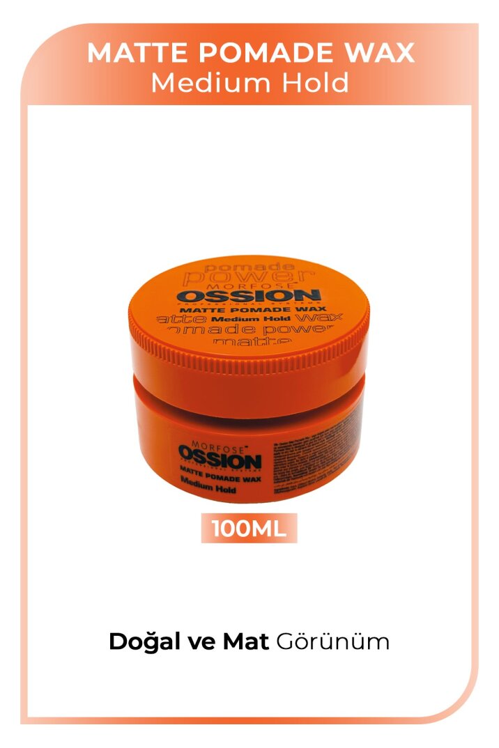 Ossion Medium Hold Pomade Krem Mat Wax 100 ml - 1