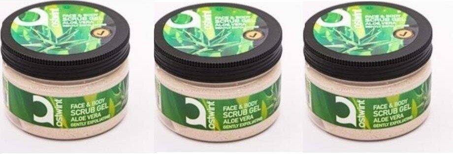 Ostwint Face Body Scrub Gel Aloe Vera 300ML x 3 Adet - 1