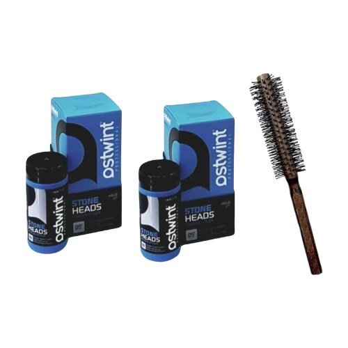 Ostwint Pudra Saç Şekillendirici Wax 20ml Mavi Özel Fön Fırçalı Set - 1