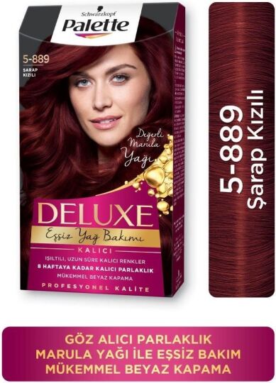 Palette Deluxe 5-889 Şarap Kızılı Kadın Saç Boyası - 1