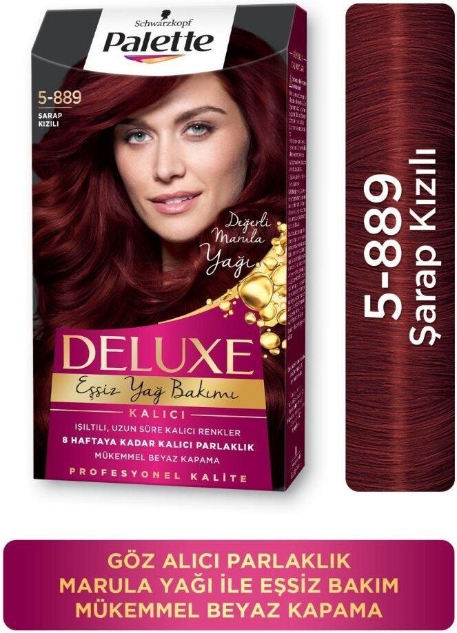 Palette Deluxe 5-889 Şarap Kızılı Kadın Saç Boyası - 1