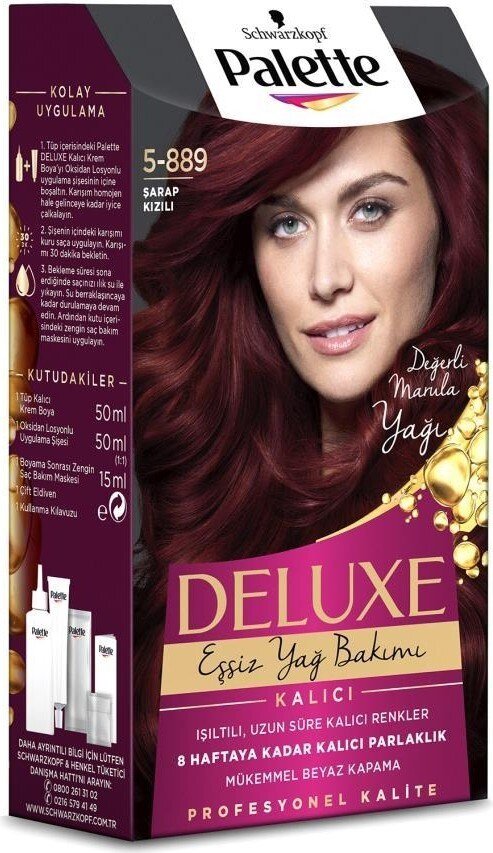 Palette Deluxe 5-889 Şarap Kızılı Kadın Saç Boyası - 3