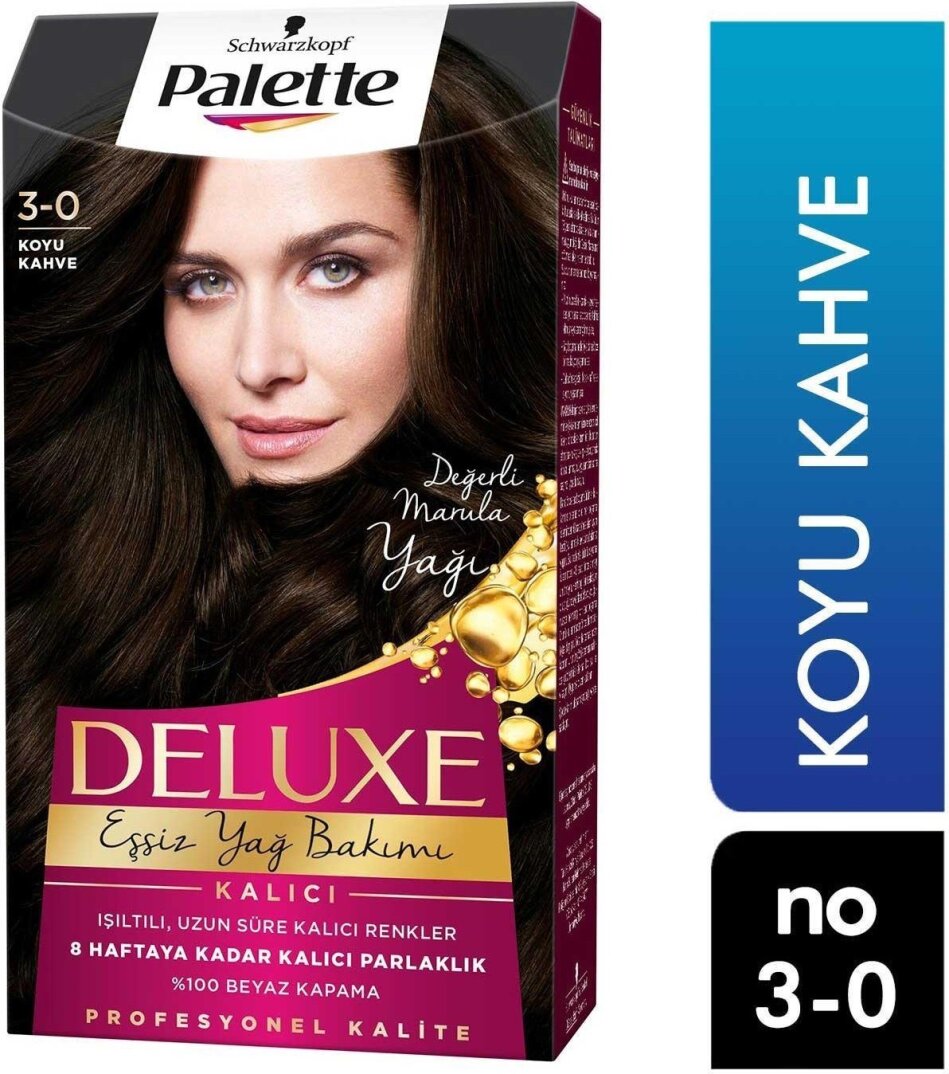 Palette Deluxe Eşsiz Yağ Bakımı Saç Boyası Koyu Kahve 3-0 - 1