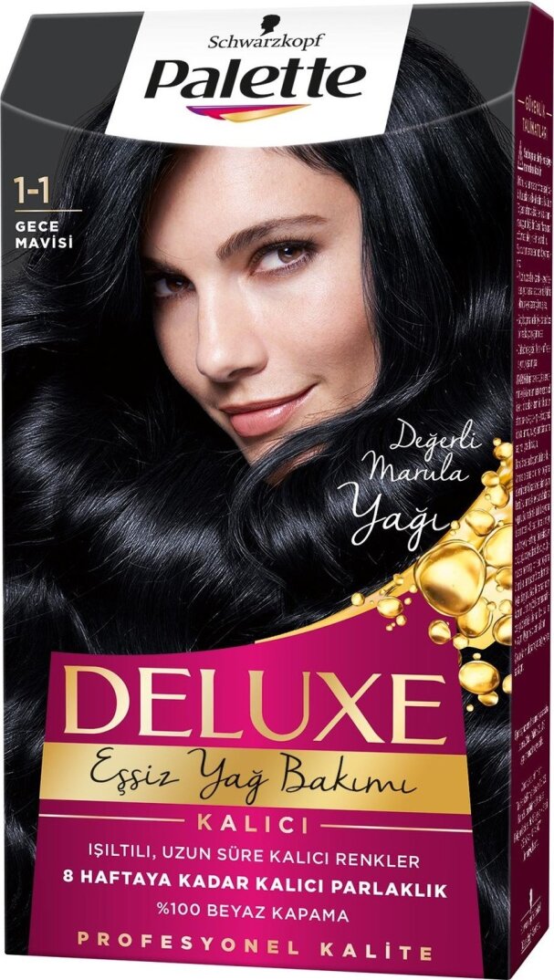 Palette Deluxe Kalıcı Renkler 1-1 Gece Mavisi Saç Boyası - 2