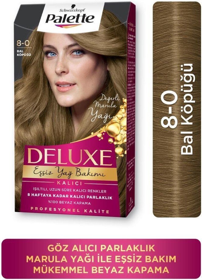 Palette Deluxe Kalıcı Renkler 8-0 Bal Köpüğü Saç Boyası - 1