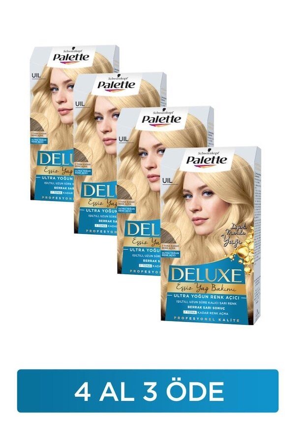 Palette Deluxe Saç Boyası 4 Al 3 Öde Seti Uil Ultra Yoğun Renk A - 1