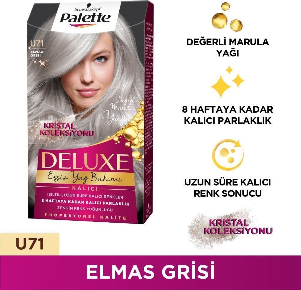 Palette Deluxe U71 Elmas Grisi Saç Boyası - 1