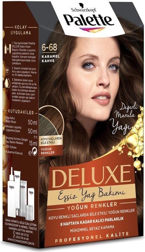 Palette Deluxe Yoğun Renkler 6-68 Karamel Kahve Saç Boyası - 3