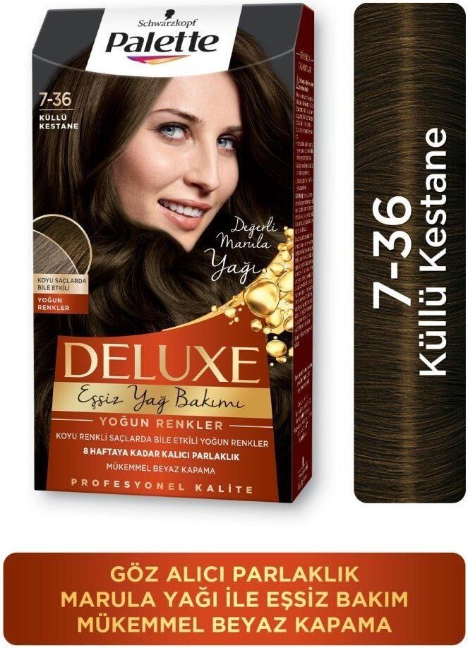 Palette Deluxe Yoğun Renkler 7-36 Küllü Kestane Saç Boyası - 1