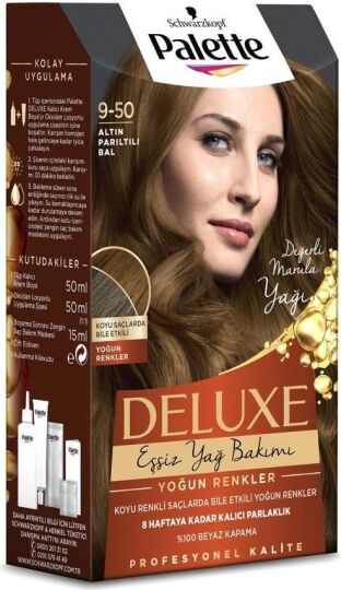 Palette Deluxe Yoğun Renkler 9-50 Altın Parıltılı Bal Saç Boyası - 3