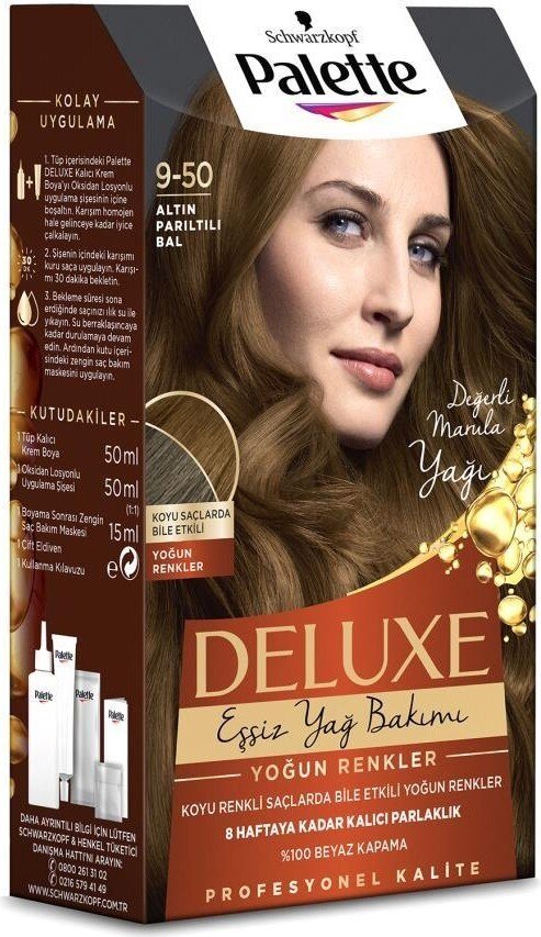 Palette Deluxe Yoğun Renkler 9-50 Altın Parıltılı Bal Saç Boyası - 3