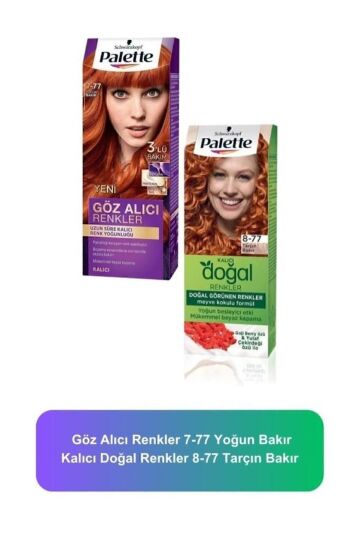 Palette Göz Alıcı Renkler 7-77 Yoğun Bakır Saç Boyası Kalıcı Doğal Renkler 8-77 Tarçın Bakır