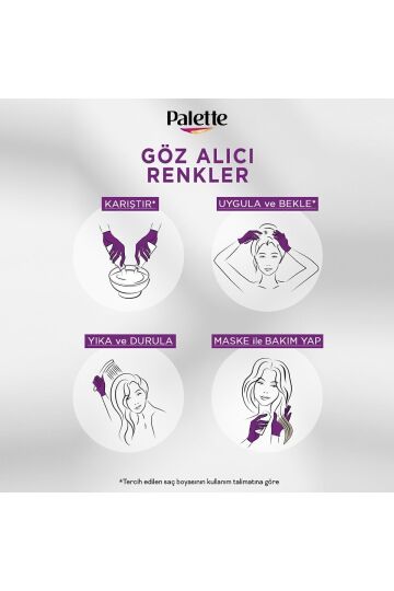 Palette Göz Alıcı Renkler Saç Boyası 1-1 Gece Mavisi - 5