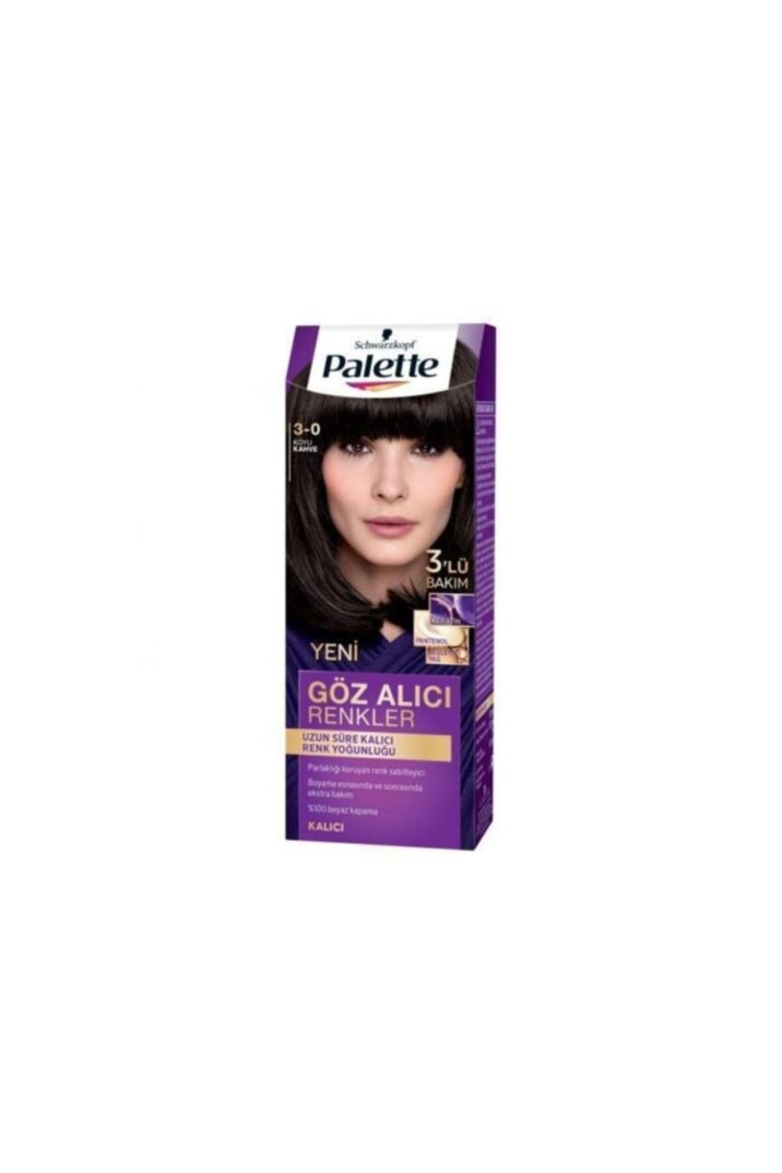 Palette Göz Alıcı Renkler Saç Boyası 3-0 Koyu Kahve 3 Paket - 2