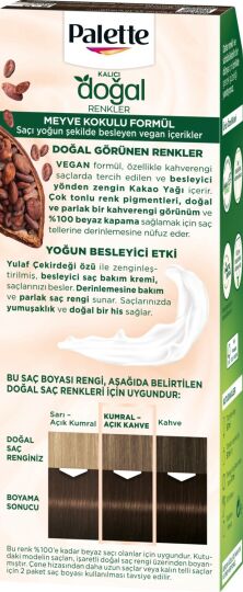 Palette Kalıcı Doğal Renkler 5-0 Açık Kahve Saç Boyası Kakao Yağı & Yulaf Çekirdeği Özü ile - 4