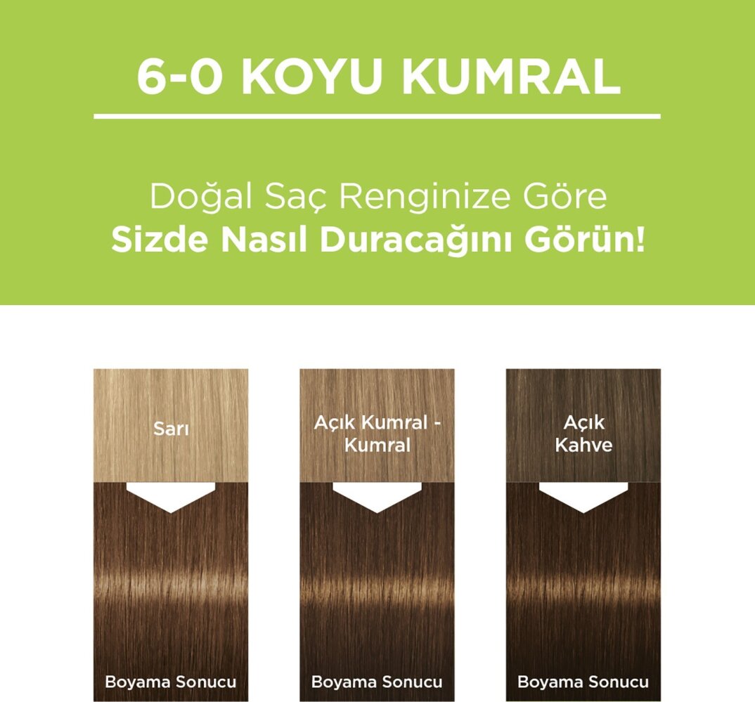 Palette Kalıcı Doğal Renkler 6-0 Koyu Kumral Saç Boyası Shea Yağı & Yulaf Çekirdeği Özü ile - 6