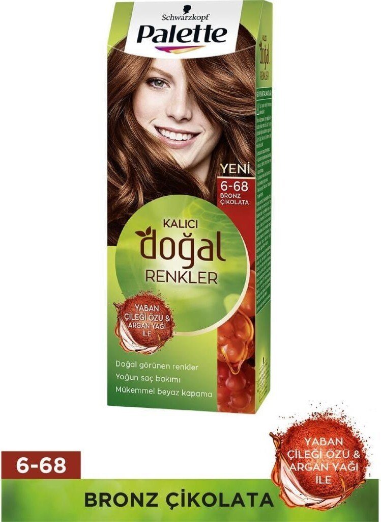 Palette Kalıcı Doğal Renkler 6-68 Bronz Çikolata Saç Boyası - 1